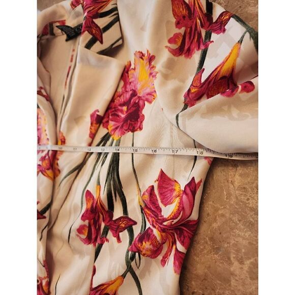 New York Clothing Company floral blazer shoulder pads button front size medium - Picture 7 of 8